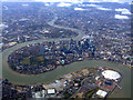TQ3979 : The Millennium Dome and Isle of Dogs from the air by Thomas Nugent