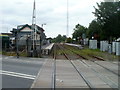 Llandovery railway station viewed from the A40 level crossing