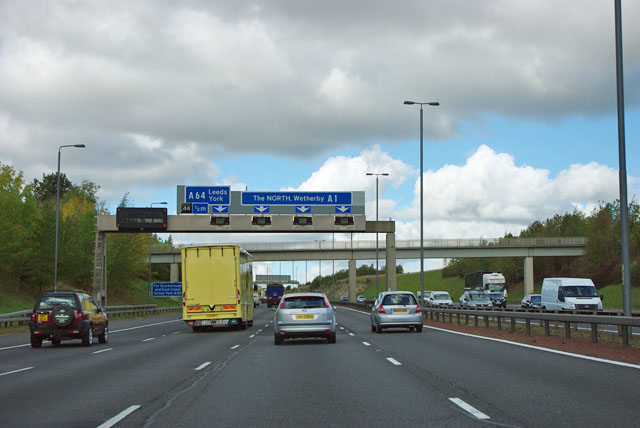 A1(M) - junction 44 in 1/2 mile © Robin Webster :: Geograph Britain and ...