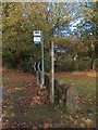 Bus stop and footpath sign on Millthorpe Lane