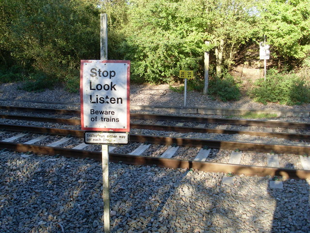 Warning Notice by railway line near Chearsley