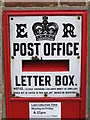 Edward VIII "Ludlow" postbox, Bedford Street - enamel plate