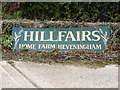 TM3571 : Home Farm, Heveningham sign by Geographer