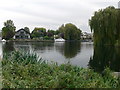 View across the Thames from the towpath above Shepperton Lock