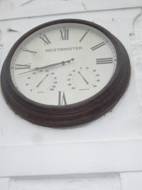A Westminster clock on the wall of the Marine Hotel, Stonehaven