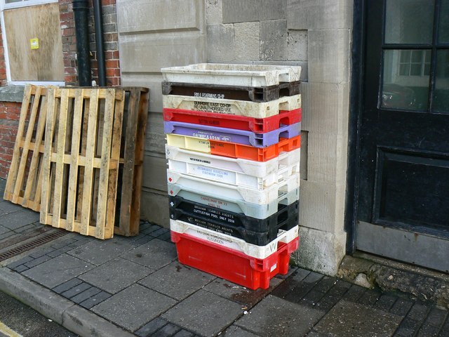 Pallets and fish-boxes, Maiden Street,... © Brian Robert Marshall ...