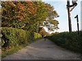 Public footpath and private road, on Bell Hill