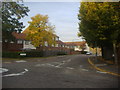 Fearnley Crescent at Oak Avenue mini roundabout, Hampton