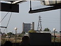 View of towerblock near Blackwall Tunnel from Canning Town Station