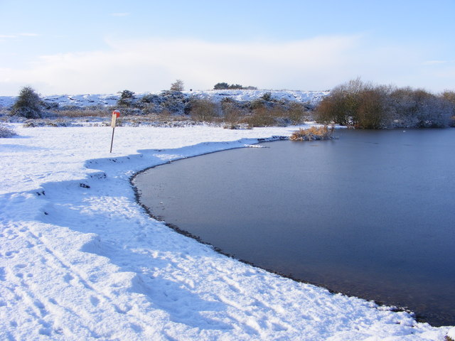 Frozen pond on Outney Common