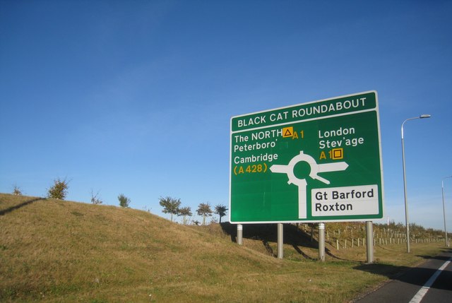 Approaching Black Cat Roundabout © Mr Ignavy Cc-by-sa/2.0 :: Geograph ...