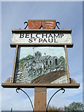 TL7942 : Belchamp St,Paul Village Sign by Keith Evans