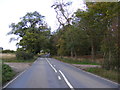 TM4477 : A145 London Road & entrances to Henham Park & Valley Farmhouse by Geographer