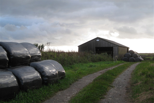 Black bags and a barn by Blatchford Lane 