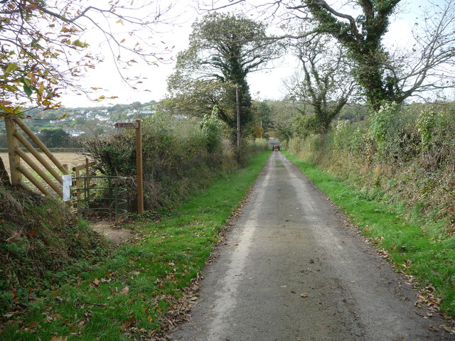 Farm access road to Old Castle Farm near... © Jeremy Bolwell cc-by-sa/2 ...