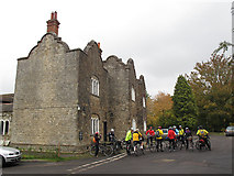 TQ9243 : Cyclists outside the Dering Arms by Stephen Craven