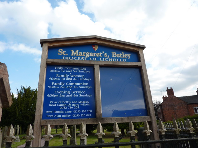 St Margaret's Church, Betley, Sign