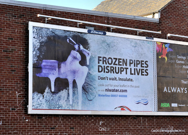 Frozen pipes poster, Belfast