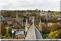 Looking west from the top of Winchester Cathedral