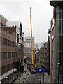 Construction crane in Alie Street