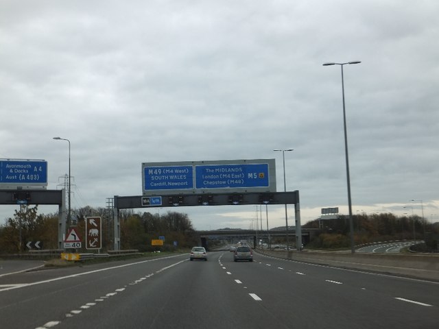 Gantry over M5 at junction 19 and gantry... © David Smith :: Geograph ...