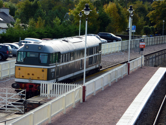 Class 31 locomotive at Aviemore railway station