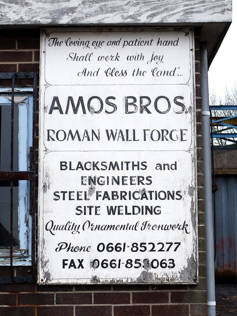 Amos Bros. Roman Wall Forge, Heddon on the Wall