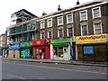 Shops and scaffolding, Caledonian Road, King