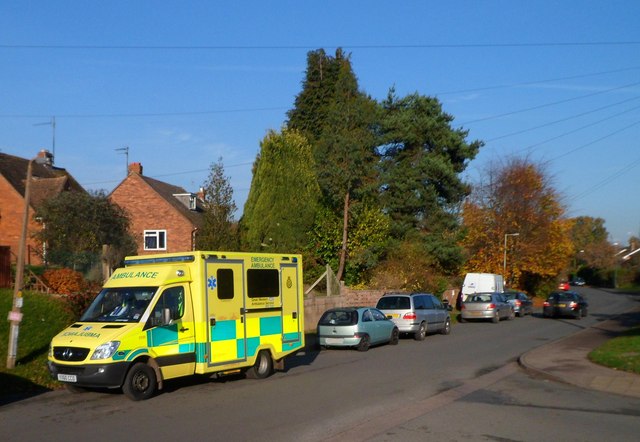 Emergency ambulance, Watery Lane, Newent