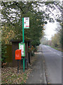 Cotgrave Lane postbox ref NG12 150, and Cotgrave Lane End bus stop