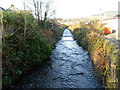 River Llynfi flows towards Meadow Street footbridge, Maesteg