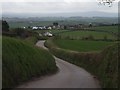 Road from Forches to Lapford with farmland