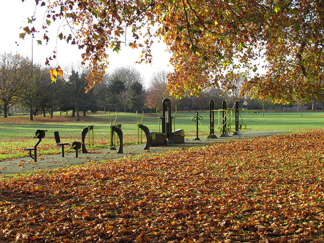 Outdoor gym in Southwark Park