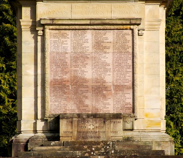 War Memorial in Hermitage Park (detail)