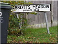 Abbotts Meadow sign