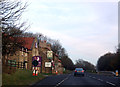 A171 approaching the Premier Inn and Cross Keys