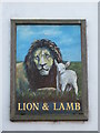 Sign for The Lion and Lamb, Horsley