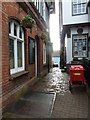 Lewes High Street- mail cart in a side alley