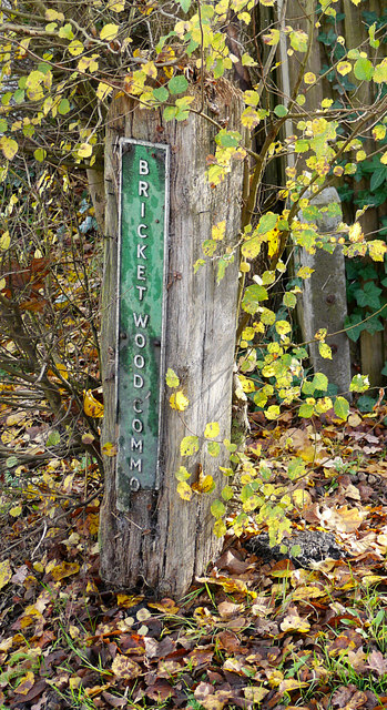 Bricket Wood Common sign © Brian Smith cc-by-sa/2.0 :: Geograph Britain ...