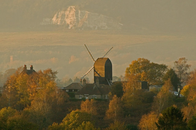 Reigate Heath Windmill in winter sun