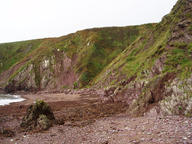 Cliffs at Ballymacart Cove - looking west