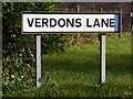 Verdons Lane sign