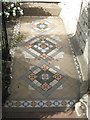 Patterned tiled path, Alexandra Terrace