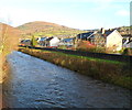 Ebbw Street Risca viewed across the River Ebbw