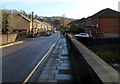 Risca : Looking east along Danygraig Road from the river bridge 