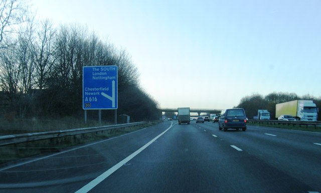 M1 southbound turning for Chesterfield © Alex McGregor :: Geograph ...