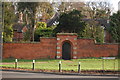 Wall and gateway corner of Bawtry Road and Stripe Road