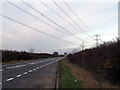 TF1544 : Electricity cables crossing the A17 near Heckington by J.Hannan-Briggs