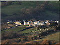 Houses and graveyard at Glynogwr