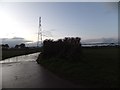 Track to Chaldon Farm and electric power lines